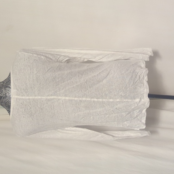 Frame Denim linen jersey white ruched top XL (tag says L but fits like XL-XXL) - Picture 6 of 10